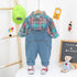 Boy's Shirt Denim Straps Two-Piece Set